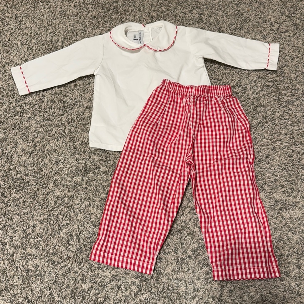 Sweet Dreams Red and White Gingham 18m Boy Set
